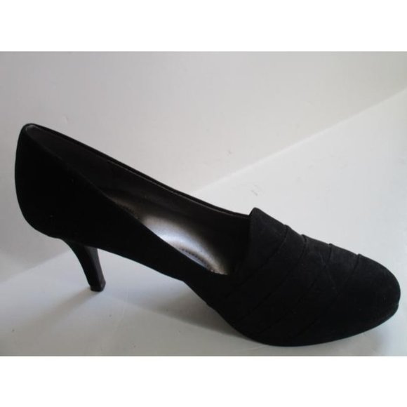 Coach And Four Black Mod On Trend Suede Upper Pumps - Picture 2 of 8